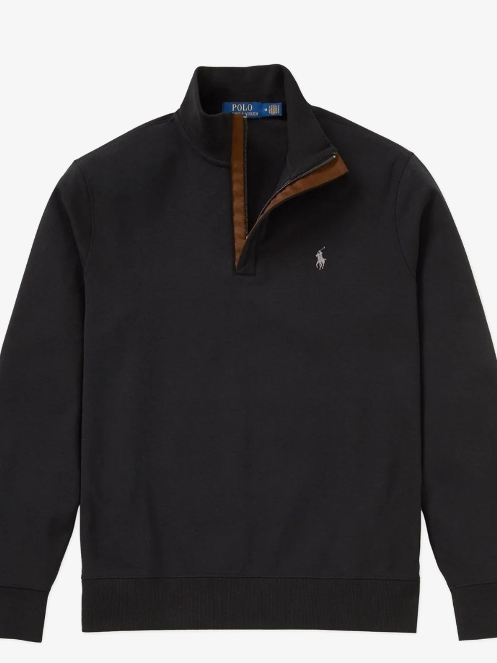 Polo Ralph Lauren Long Sleeve Luxury Half-Zip Black Pullover Size Large